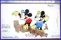 MICKEY MOUSE NIECES 1950's WALT DISNEY ORIGINAL drawing cel PAINTING FOR BOOK