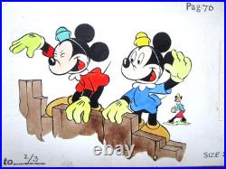 MICKEY MOUSE NIECES 1950's WALT DISNEY ORIGINAL drawing cel PAINTING FOR BOOK