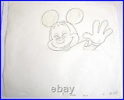 MICKEY MOUSE WALT DISNEY 1980s ORIGINAL ANIMATION PRODUCTION CEL + DRAWING