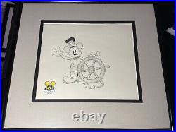 MICKEY MOUSE animation Cel Drawing Autograph By Paul Banker WALT DISNEY Art X1