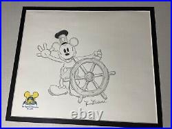 MICKEY MOUSE animation Cel Drawing Autograph By Paul Banker WALT DISNEY Art X1