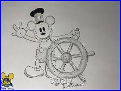 MICKEY MOUSE animation Cel Drawing Autograph By Paul Banker WALT DISNEY Art X1