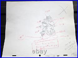 MICKEY MOUSE fireman 1960's ORIGINAL PRODUCTION cel DRAWING WALT DISNEY