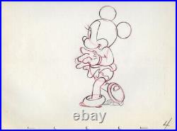 MINNIE MOUSE CLASSIC LARGE POSE DISNEY PRODUCTION ANIMATION CEL DRAWING 1930's