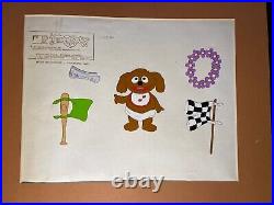 MUPPET BABIES animation cel Vintage Cartoons Background Disney Art 80's Lot I12