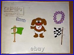 MUPPET BABIES animation cel Vintage Cartoons Background Disney Art 80's Lot I12