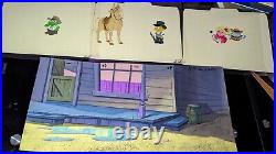 MUPPET BABIES animation cel Vintage Cartoons Background Disney Art 80's Lot X1