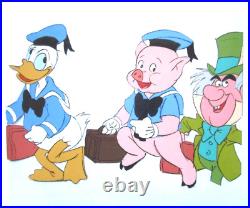 Mad Hatter Donald Duck Pig Commercial Walt Disney Original Production Cel
