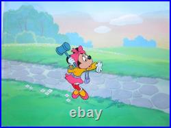 Mickey MINNIE MOUSE 1980's croquet WALT DISNEY ORIGINAL PRODUCTION CEL + DRAWING