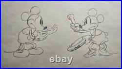 Mickey & Minnie Mouse Puppy Love (1933) Disney Animation Cel Original Pencils