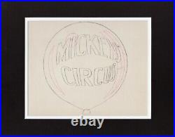 Mickey Mouse 1936 Production Animation Title Cel Drawing Disney Mickey's Circus