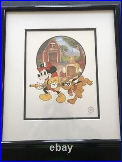 Mickey Mouse American Heroes Le Production Cel Ft Fireman Mickey And Pluto Fr