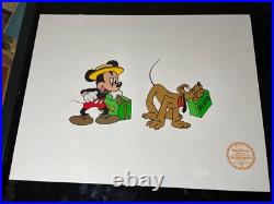 Mickey Mouse Animation Cel Walt Disney Limited Edition Litho PLUTO Art? Vtg I22