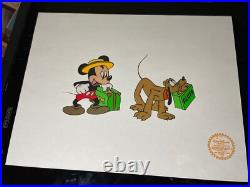 Mickey Mouse Animation Cel Walt Disney Limited Edition Litho PLUTO Art? Vtg I22