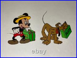 Mickey Mouse Animation Cel Walt Disney Limited Edition Litho PLUTO Art? Vtg I22