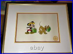 Mickey Mouse Animation Cel Walt Disney Limited Edition Litho PLUTO Art? Vtg X1