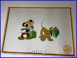 Mickey Mouse Animation Cel Walt Disney Limited Edition Litho PLUTO Art? Vtg X1