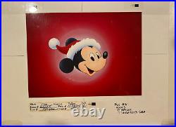 Mickey Mouse Christmas Disney Original Animation Production Cel Art