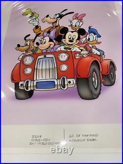 Mickey Mouse & Gang Car Walt Disney Original Artist Animation Production Cel Art
