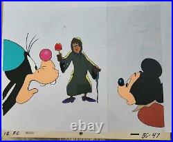 Mickey Mouse & Goofy 1980 Halloween Disney Studios Animation Production Cel