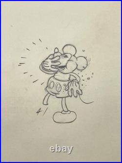 Mickey Mouse Production Drawing Walt Disney 1932 Whoopee Party Cel Original Eat