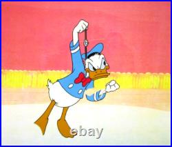 Mickey Mouse Watch + Donald Duck Walt Disney Original Production Cel + Drawing