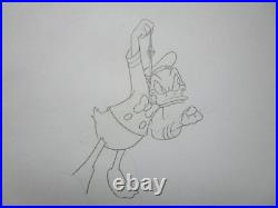 Mickey Mouse Watch + Donald Duck Walt Disney Original Production Cel + Drawing