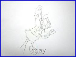 Mickey Mouse Watch + Donald Duck Walt Disney Original Production Cel + Drawing