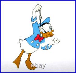 Mickey Mouse Watch + Donald Duck Walt Disney Original Production Cel + Drawing