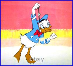 Mickey Mouse Watch + Donald Duck Walt Disney Original Production Cel + Drawing
