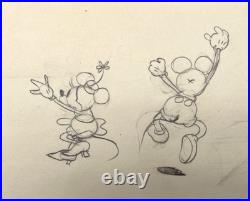 Mickey and Minnie Production Drawing Walt Disney Camping Out 1934 Cel Original
