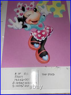 Minnie Mouse Holding Number 4 Walt Disney Original Animation Production Cel Art