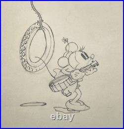 Minnie Mouse Production Drawing Walt Disney 1934 Camping Out Cel Original