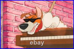 Oliver And Company Original Production Cel withCoA Framed Dodger and Piano