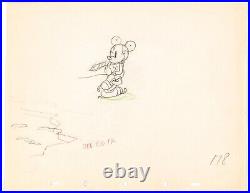 On Ice (1935) Mickey Mouse production drawing animation art Ice Skating cel