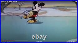 On Ice (1935) Mickey Mouse production drawing animation art Ice Skating cel