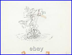 On Ice Mickey Mouse 1935 Walt Disney Production Cel Drawing