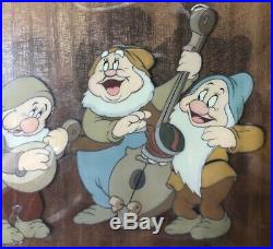 Original 1937 SNOW WHITE SNEEZY, HAPPY, & BASHFUL Disney Production Cel