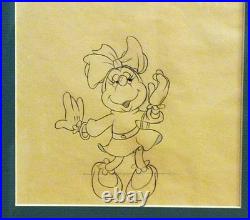 Original 1984 Production Cel and Drawing of Minnie Mouse