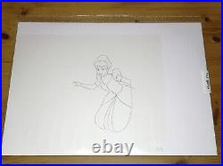 Original Cinderella Production Art Drawing Walt Disney Animation Cel Princess