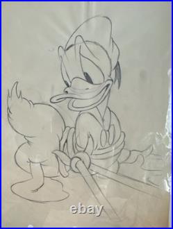 Original Disney Donald Duck 1950s Production Sketch Animation Art #A153