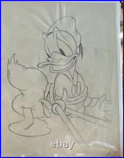 Original Disney Donald Duck 1950s Production Sketch Animation Art #A153