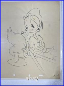 Original Disney Donald Duck 1950s Production Sketch Animation Art #A153