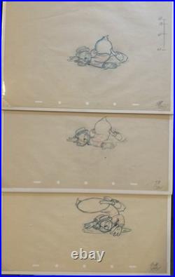 Original Disney Donald Duck Drawings Set of 3 Animation Art #58 #59 #63