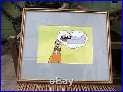 Original Disney Goofy Animation Production Cel 1950s Hand Painted Dreaming Bed L