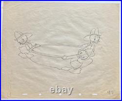 Original Disney Huey, Dewey, and Louie Production Drawing Animation Art #97