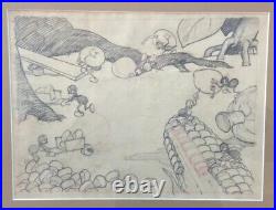 Original Disney Layout Drawing The Grasshopper and the Ants 1934 with COA Rare