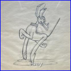 Original Disney Pluto Production Drawing Sketch Animation Art Vintage #106