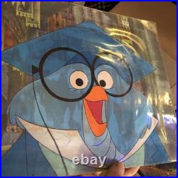 Original Disney Production Cel Professor Owl 1950s Disneyland Art Corner COA