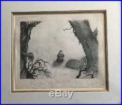 Original Disney Snow White Witch Production Layout Cel Drawing Sketch